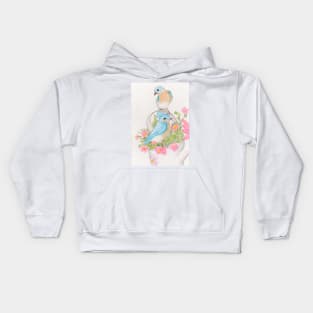 Watercolor - vintage birds Kids Hoodie